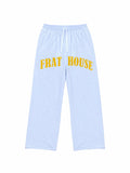 Frat House Linen Trousers (White/Yellow)